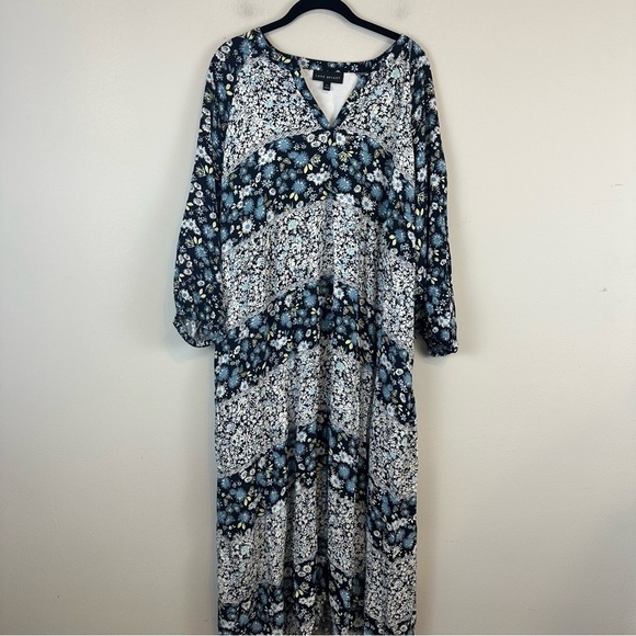 Lane Bryant | Blue Daisey Patchwork Midi Dress Size 24 Women's Plus - Picture 2 of 7
